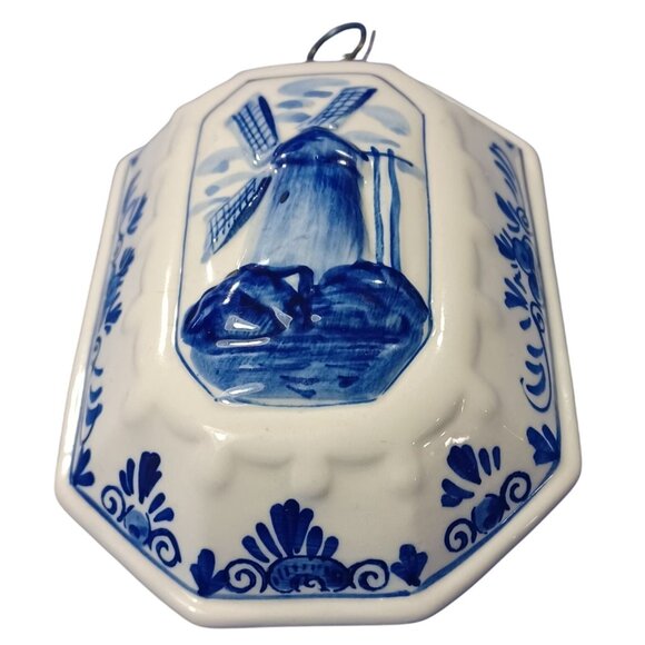 Hand-Painted Delft Blue Dutch Windmill Porcelain Wall Hanging Decor 3D Holland - Picture 5 of 9
